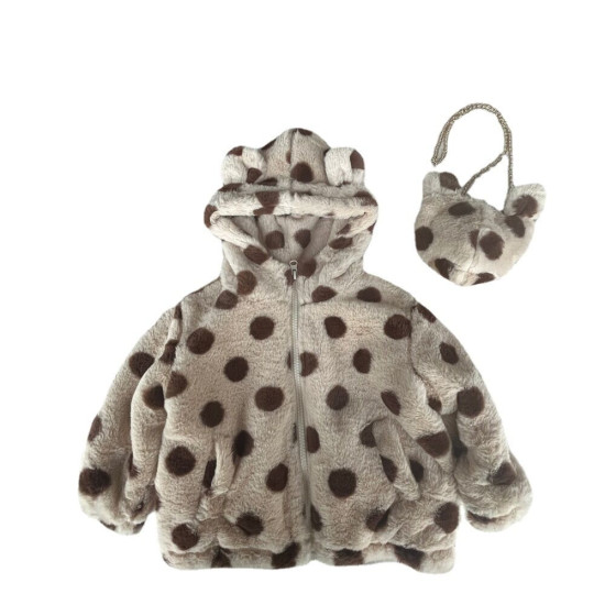 9M-6Y Toddler Pink Leopard Print And Brown Polka Dot Hooded Coats  Toddler Boutique Clothing  