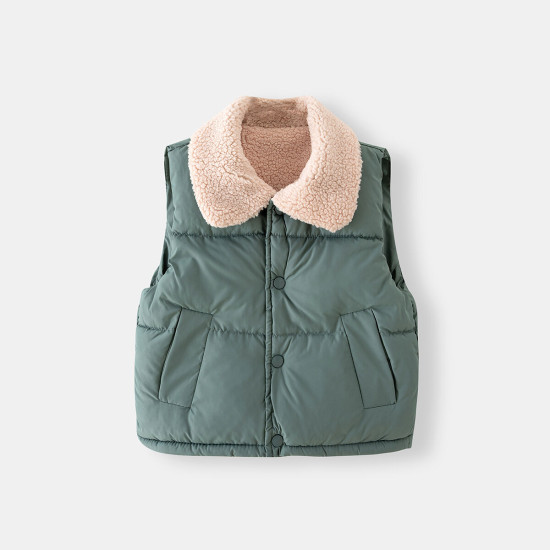 2-7Y Toddler Boys Fur Collar Waistcoat Sleeveless Vest  Boys Clothing  