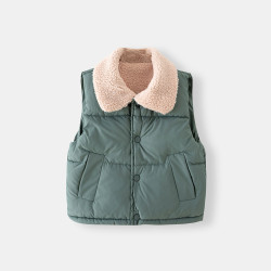 2-7Y Toddler Boys Fur Collar Waistcoat Sleeveless Vest  Boys Clothing  