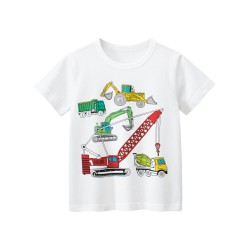 18M-7Y Toddler Boys Engineering Vehicle Excavator Short Sleeve T-Shirts  Boys Clothing  