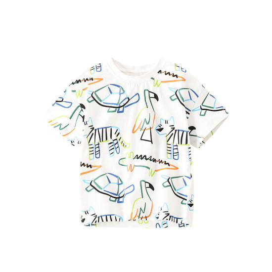 18M-7Y Toddler Boys Cartoon Shorts Sleeve T-Shirts  Boys Boutique Clothing  