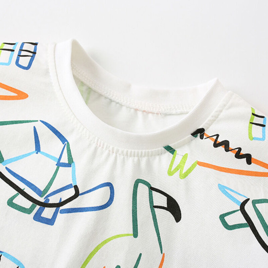 18M-7Y Toddler Boys Cartoon Shorts Sleeve T-Shirts  Boys Boutique Clothing  