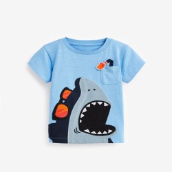 18M-7Y Toddler Boys Shark Print T-Shirts  Boys Clothes  