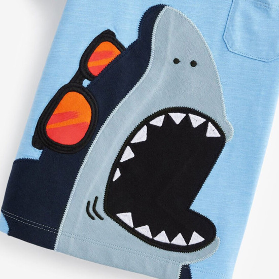 18M-7Y Toddler Boys Shark Print T-Shirts  Boys Clothes  