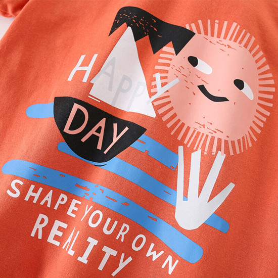 18M-7Y Toddler Boys Cartoon Print Shorts Sleeve T-Shirts  Boys Clothes  