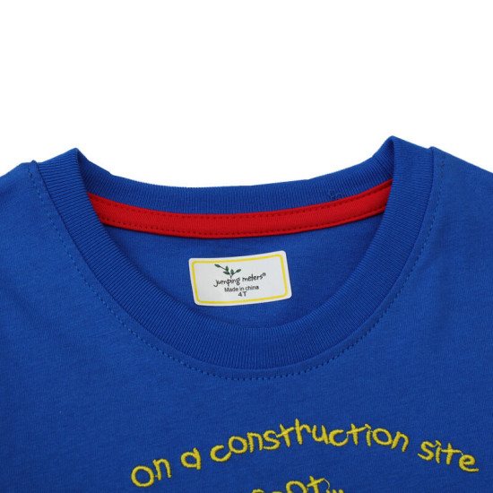 18M-7Y Toddler Boys Excavator Print Shorts Sleeve T-Shirts  Boys Clothes  