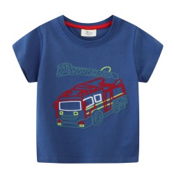 18M-7Y Toddler Boys Excavator Round Neck T-Shirts  Boys Clothes  
