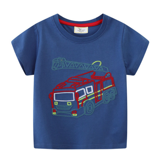 18M-7Y Toddler Boys Excavator Round Neck T-Shirts  Boys Clothes  