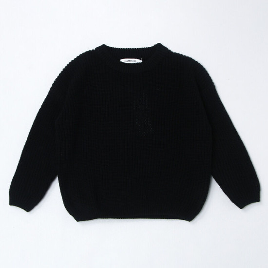 Kid Pure Color Round Neck Long-Sleeved Knitted  Sweaters  