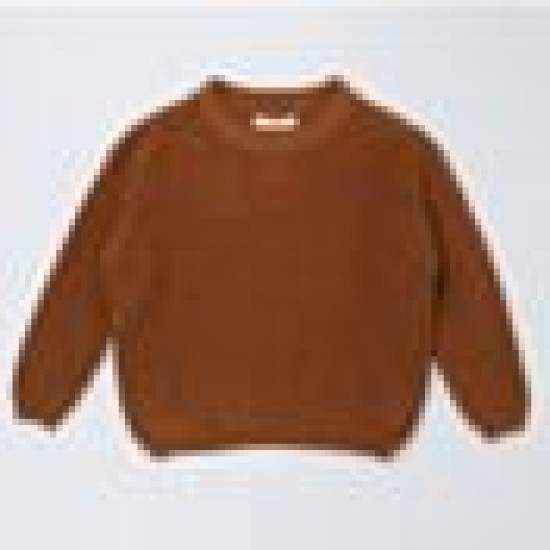 Kid Pure Color Round Neck Long-Sleeved Knitted  Sweaters  