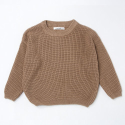 Kid Pure Color Round Neck Long-Sleeved Knitted  Sweaters  