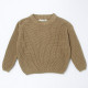 Kid Pure Color Round Neck Long-Sleeved Knitted  Sweaters  