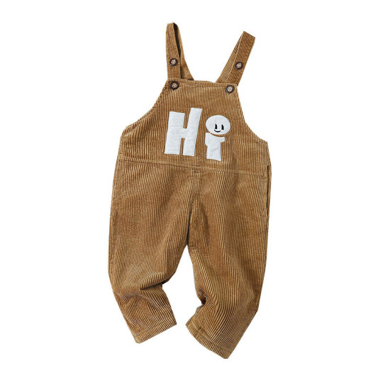 Cartoon Letter Corduroy Overalls Cute Toddler Clothes   