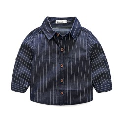 2-7Y Toddler Boys Vertical Striped Long Sleeve Shirts  Boys Clothing  