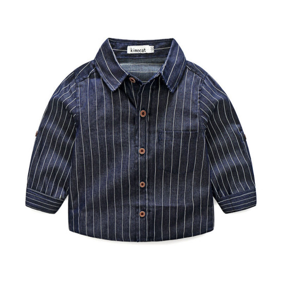 2-7Y Toddler Boys Vertical Striped Long Sleeve Shirts  Boys Clothing  