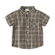 18M-6Y Toddler Boys Stand Collar Plaid Short Sleeve Shirts  Boys Clothing  