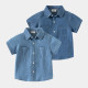 18M-6Y Toddler Boys Lapel Denim Short Sleeve Shirts  Boys Clothing  