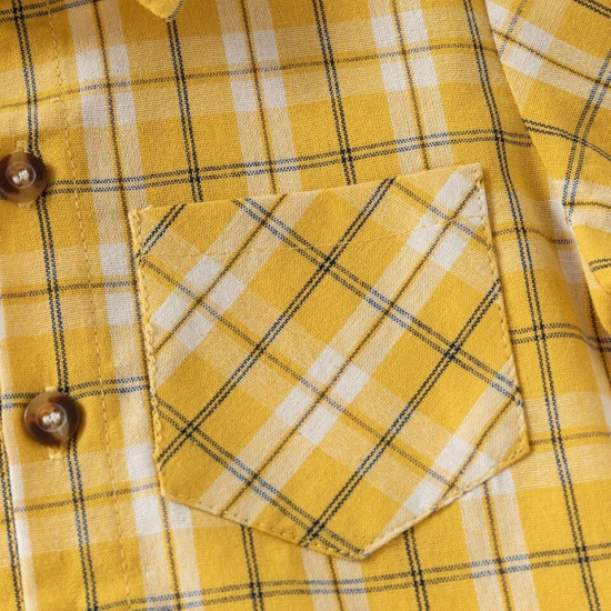 18M-6Y Toddler Boys Lapel Long Sleeve Plaid Shirts  Boys Clothing  