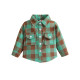 3M-5Y Toddler Boys Green Plaid Long Sleeve Cardigan Shirts  Boys Clothes  