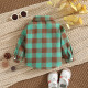 3M-5Y Toddler Boys Green Plaid Long Sleeve Cardigan Shirts  Boys Clothes  