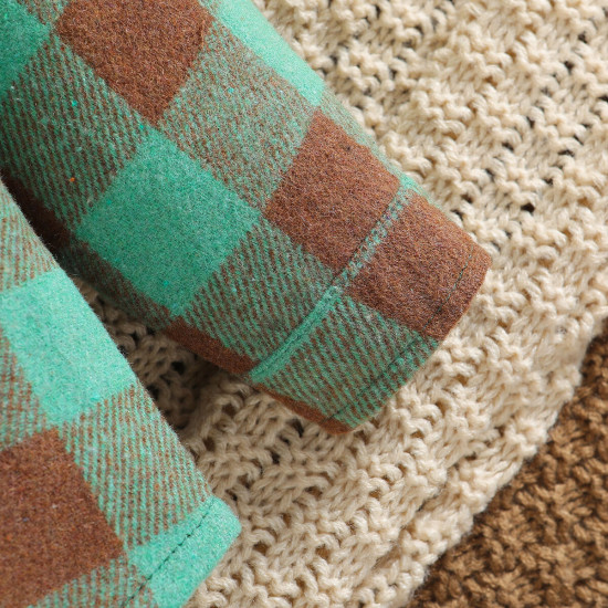 3M-5Y Toddler Boys Green Plaid Long Sleeve Cardigan Shirts  Boys Clothes  