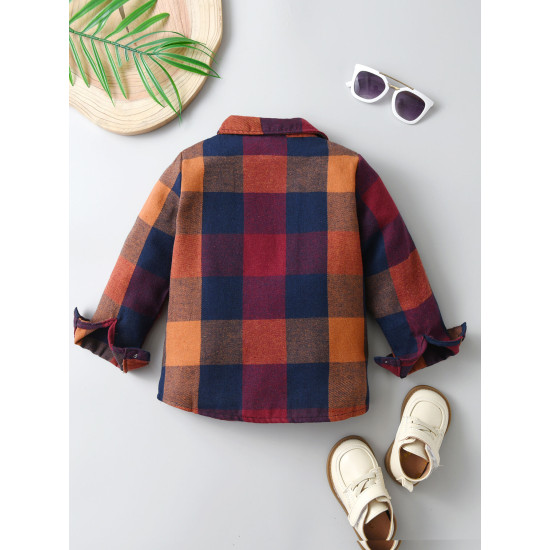 12M-6Y Toddler Boys Colorful Plaid Long Sleeve Shirts  Boys Clothing  