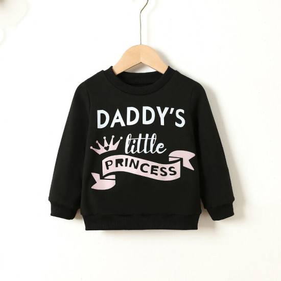 18M-6Y Toddler Boys Letter Long Sleeve Crew Neck Pullover Sweatshirt  Boys Clothes  