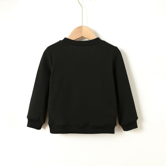 18M-6Y Toddler Boys Letter Long Sleeve Crew Neck Pullover Sweatshirt  Boys Clothes  