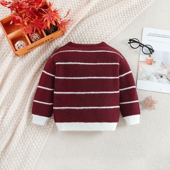 12M-5Y Toddler Boys Striped Knit Sweater  Boys Boutique Clothing  