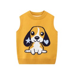 2-7Y Toddler Boys Dog Print Knitted Sweaters Vest  Boys Boutique Clothing  