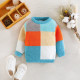 9M-5Y Toddler Boys Winter Color Matching Plaid Pullover Knitted Sweater  Boys Clothing  