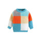 9M-5Y Toddler Boys Winter Color Matching Plaid Pullover Knitted Sweater  Boys Clothing  