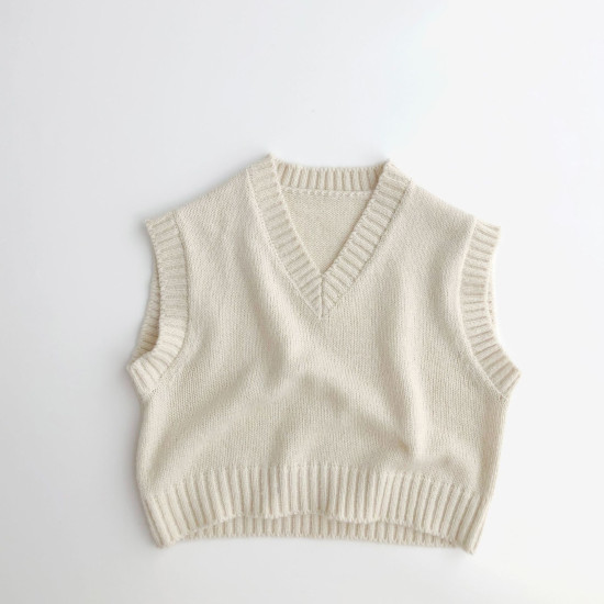 9M-6Y Toddler Solid Color Knitted Vest Sweater  Toddler Boutique Clothing  