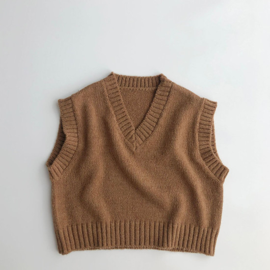 9M-6Y Toddler Solid Color Knitted Vest Sweater  Toddler Boutique Clothing  