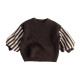9M-6Y Toddler Round Neck Striped Sleeve Pullover Vintage Knit  Toddler Clothing  