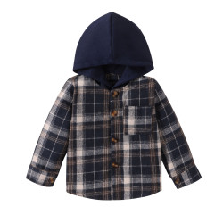 3-7Y Toddler Boys Long Sleeve Hooded Plaid Jackets  Boys Clothing  