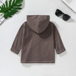 9M-4Y Toddler Boys Single Breasted Hooded Jacket  Boys Boutique Clothing  