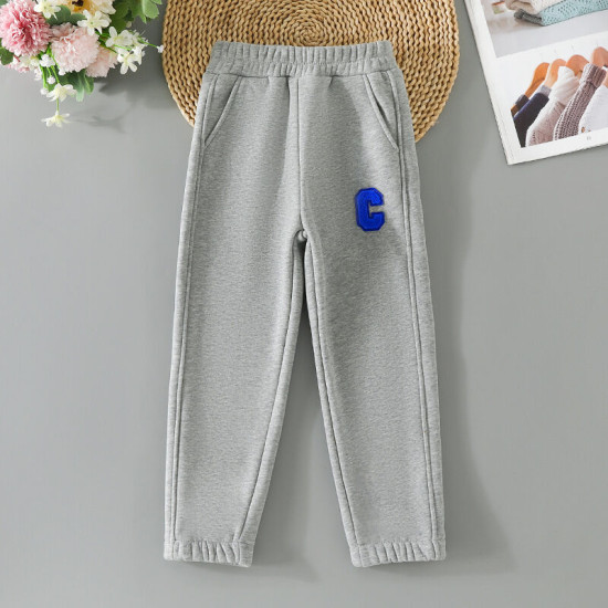 3-10Y Kids Boys Fleece Casual Sweatpants Letter C  Kids Boutique Clothing  