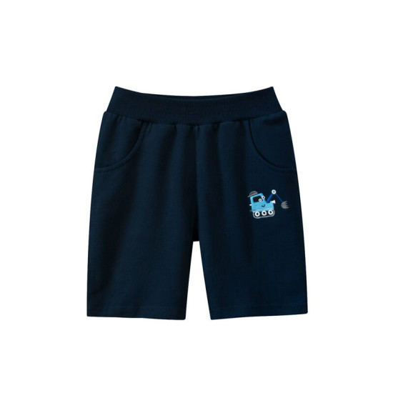 18M-7Y Toddler Boy Cartoon Excavator Print Five-Point Shorts  Boys Clothing  