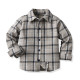 18M-7Y Toddler Boys Suit Sets Long Sleeve Plaid Brushed Shirt & Suspender Pants  Boys Clothing  