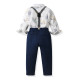 18M-7Y Toddler Boys Suit Sets Cartoon Bowtie Shirt & Suspender Pants  Boys Clothing  