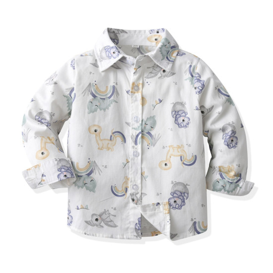 18M-7Y Toddler Boys Suit Sets Cartoon Bowtie Shirt & Suspender Pants  Boys Clothing  