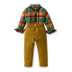 18M-7Y Toddler Boys Birthday Sets Plaid Brushed Bowtie Shirt & Suspender Pants  Boys Clothing  