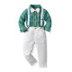 18M-7Y Toddler Boys Plaid Long Sleeve Shirt White Trousers Gentleman Suit  Boys Clothing  