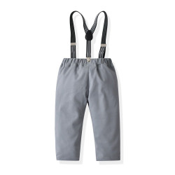 12M-6Y Toddler Boys Floral Print Shirt & Suspender Trousers Gentleman Suit  Boys Clothing  