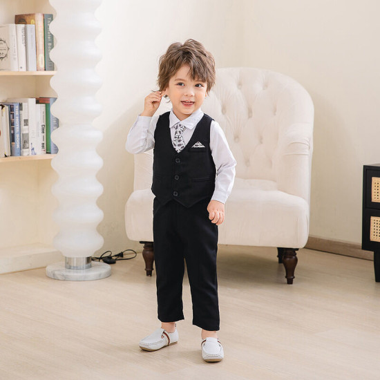9M-5Y Toddler Boys Three Piece Suit Sets Shirts & Vest & Pants  Boys Clothing  