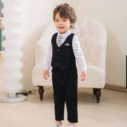 9M-5Y Toddler Boys Three Piece Suit Sets Shirts & Vest & Pants  Boys Clothing  