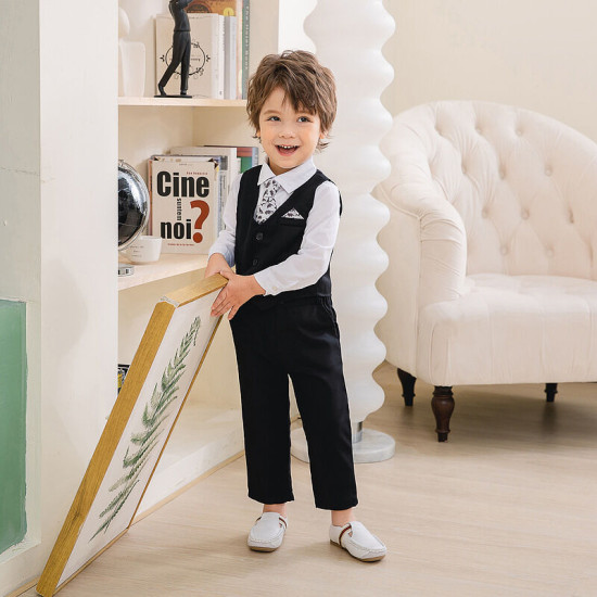 9M-5Y Toddler Boys Three Piece Suit Sets Shirts & Vest & Pants  Boys Clothing  