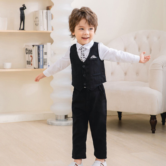 9M-5Y Toddler Boys Three Piece Suit Sets Shirts & Vest & Pants  Boys Clothing  