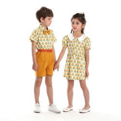 9M-6Y Toddler Short Sleeve Printed Shirt Parent-Child Brother-Sister Set  Toddler Boutique Clothing  